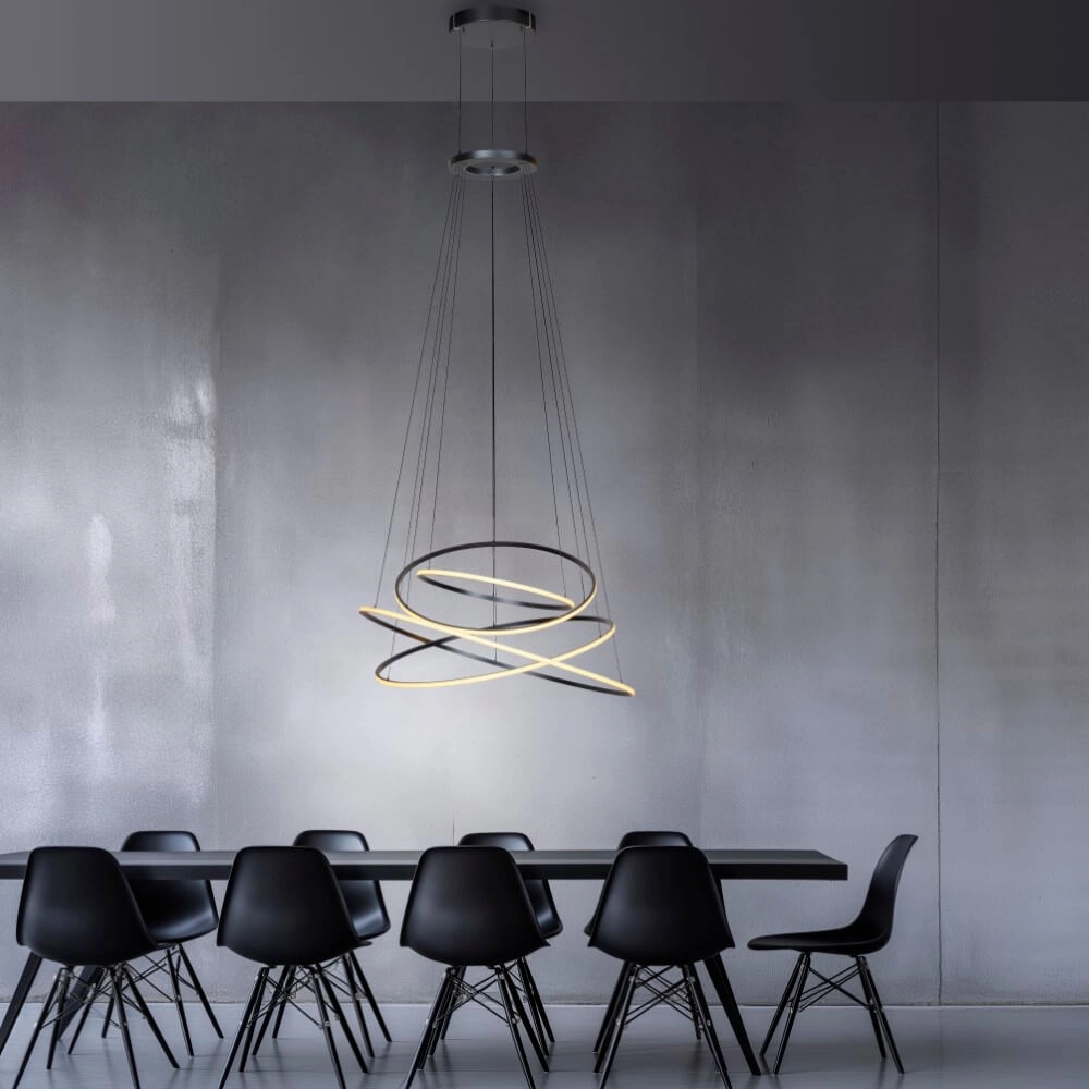 Design hanging lamp Pure E-Flying Rings gray Paul Neuhaus 4012248384466