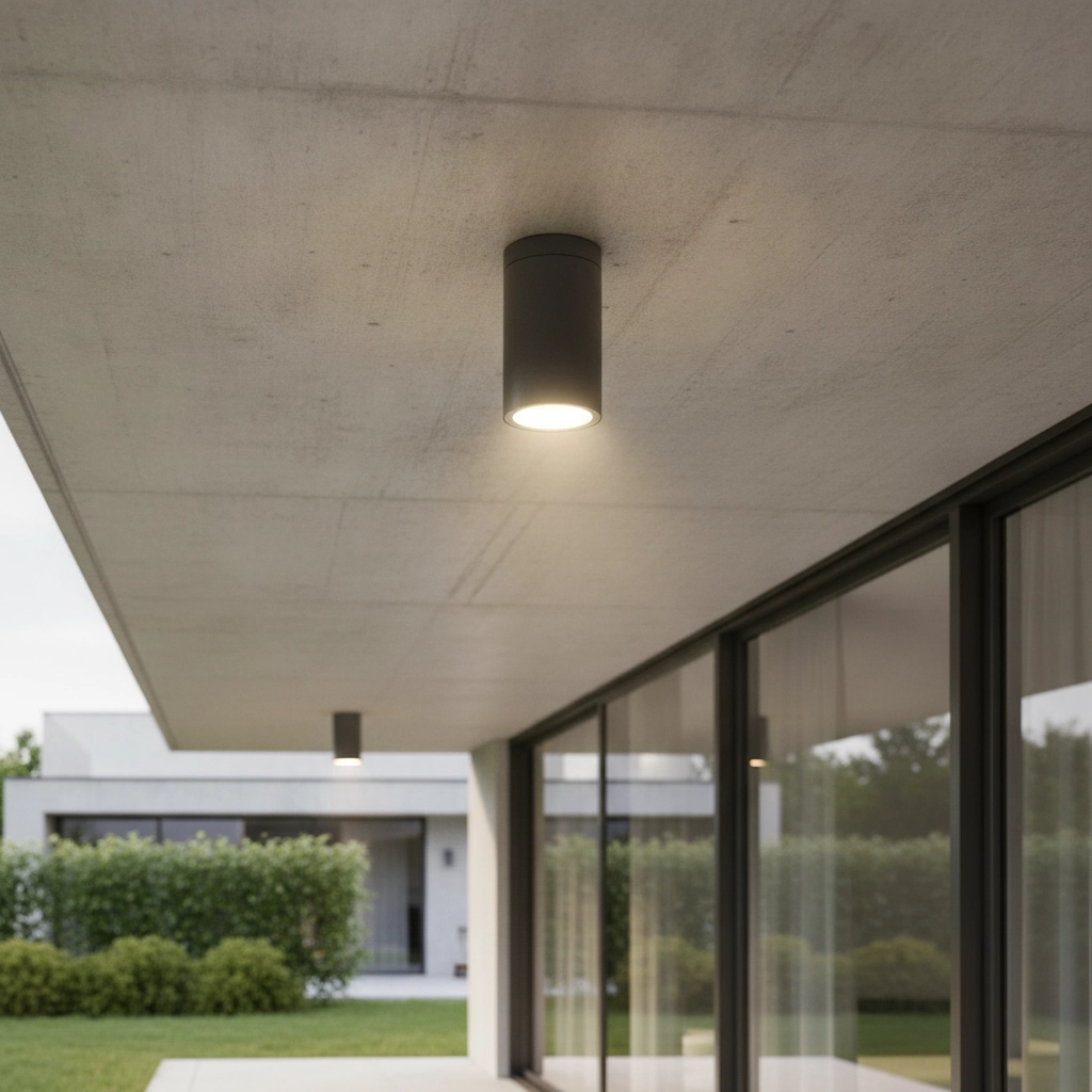 Round spotlight Cerise anthracite