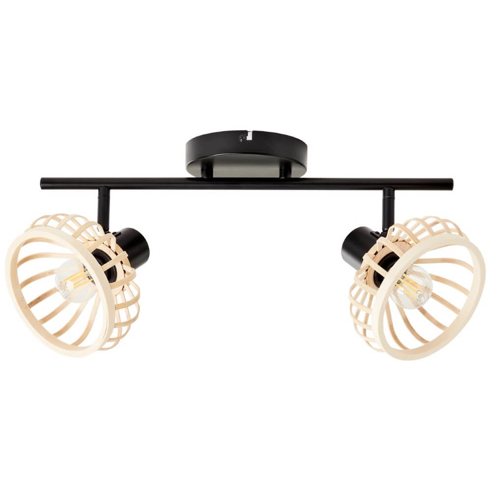 Wooden ceiling lamp Norah 2-light Brilliant 4004353409523