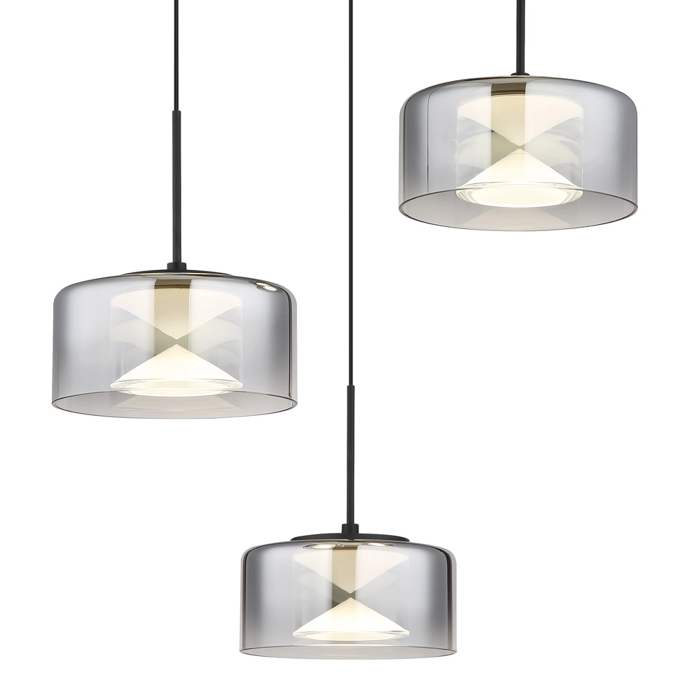 Design pendant lamp Belinda 3-light black Globo 9007371531318