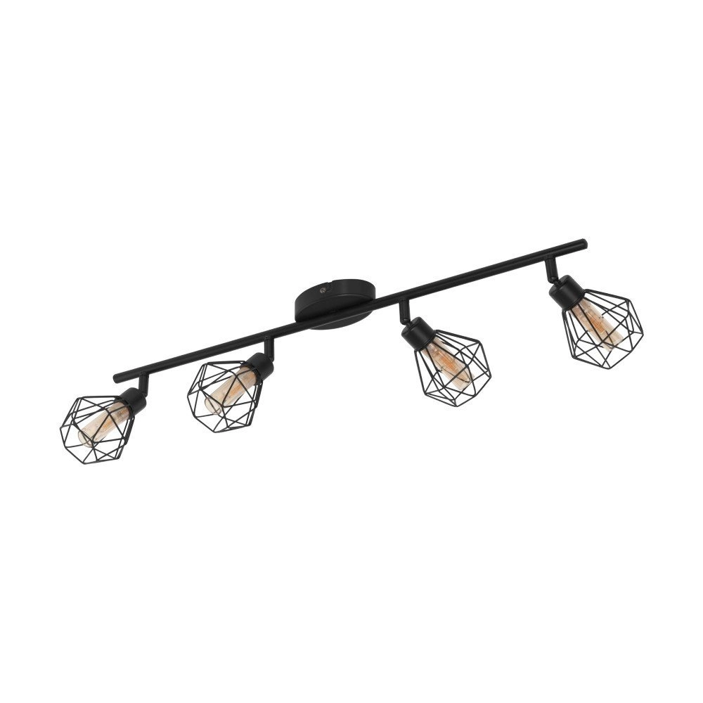 Spotlight Zapata 1 4-light black with amber glass