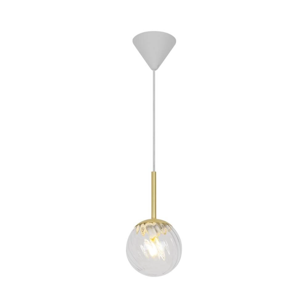 Glass pendant lamp Chisell brass Ø 15cm