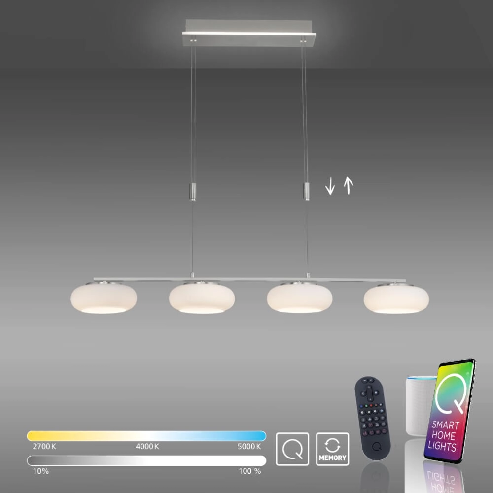 4-light pendant lamp Q-Etienne metal straight Paul Neuhaus 4012248350461