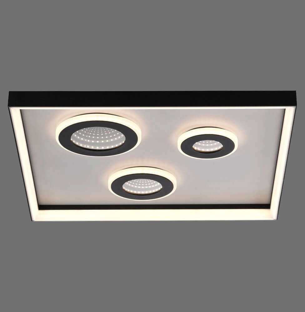 Square ceiling lamp Dune black Paul Neuhaus 4012248384916
