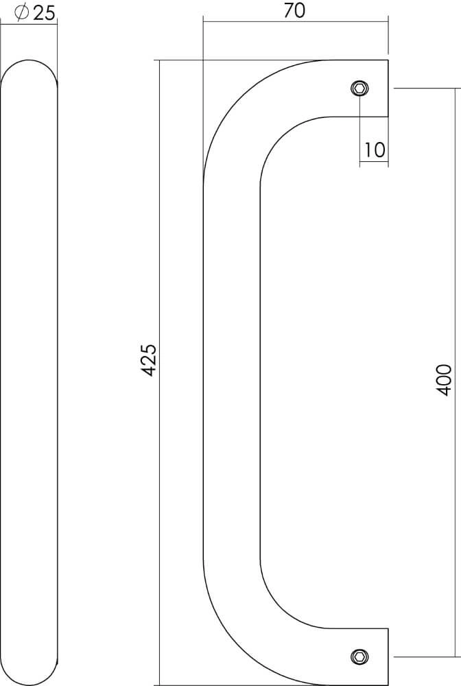 Door gar U-shape Gripon 42.5cm stainless steel Intersteel 8714186334553