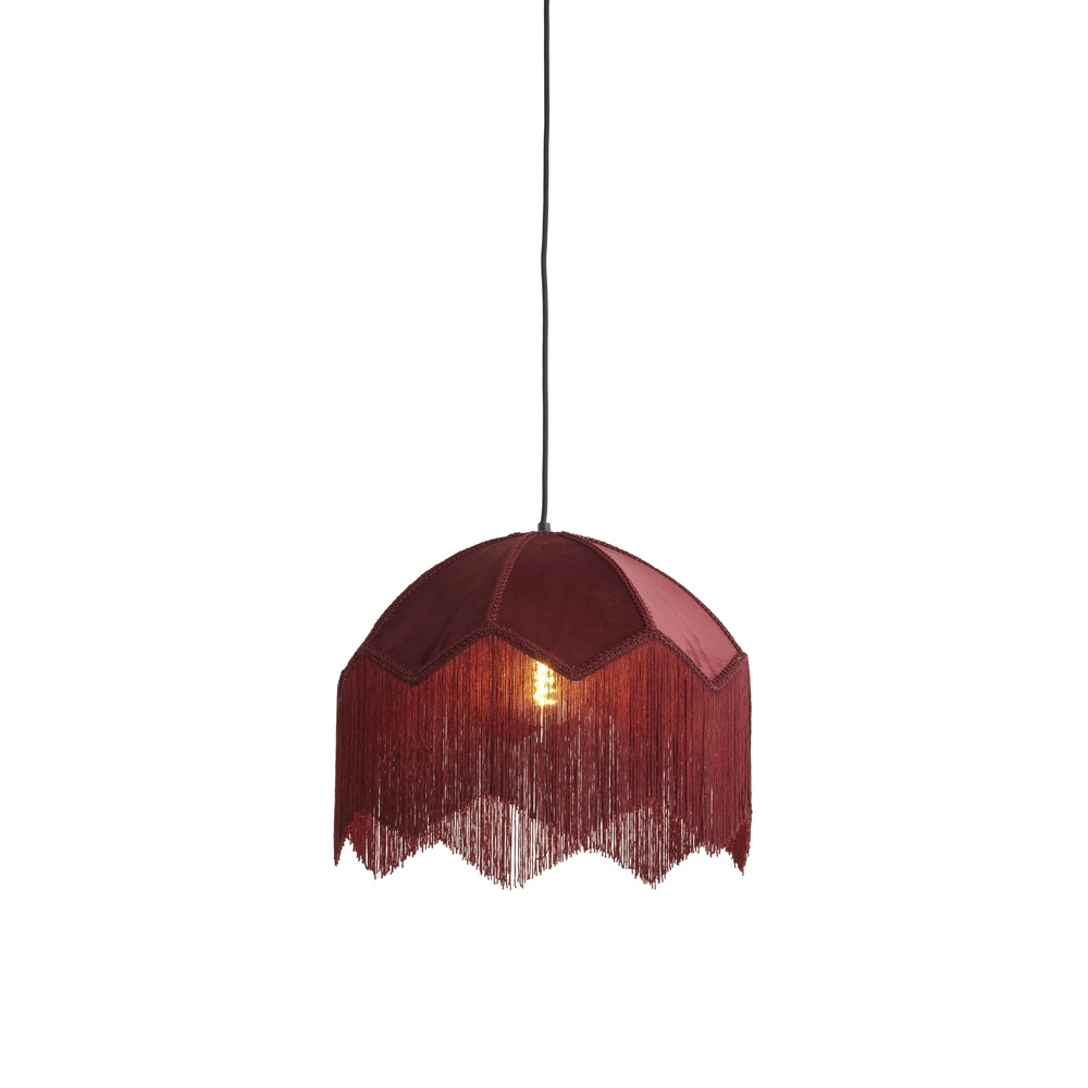 Pendant lamp Malacia Ø 40cm - velvet bordeaux Light & Living 8717807759254