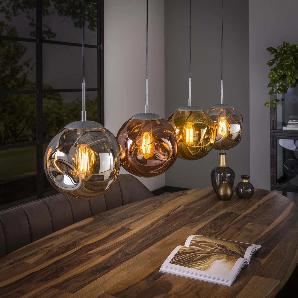 Glass pendant lamp Stellar 4-lights - Ø 25cm
