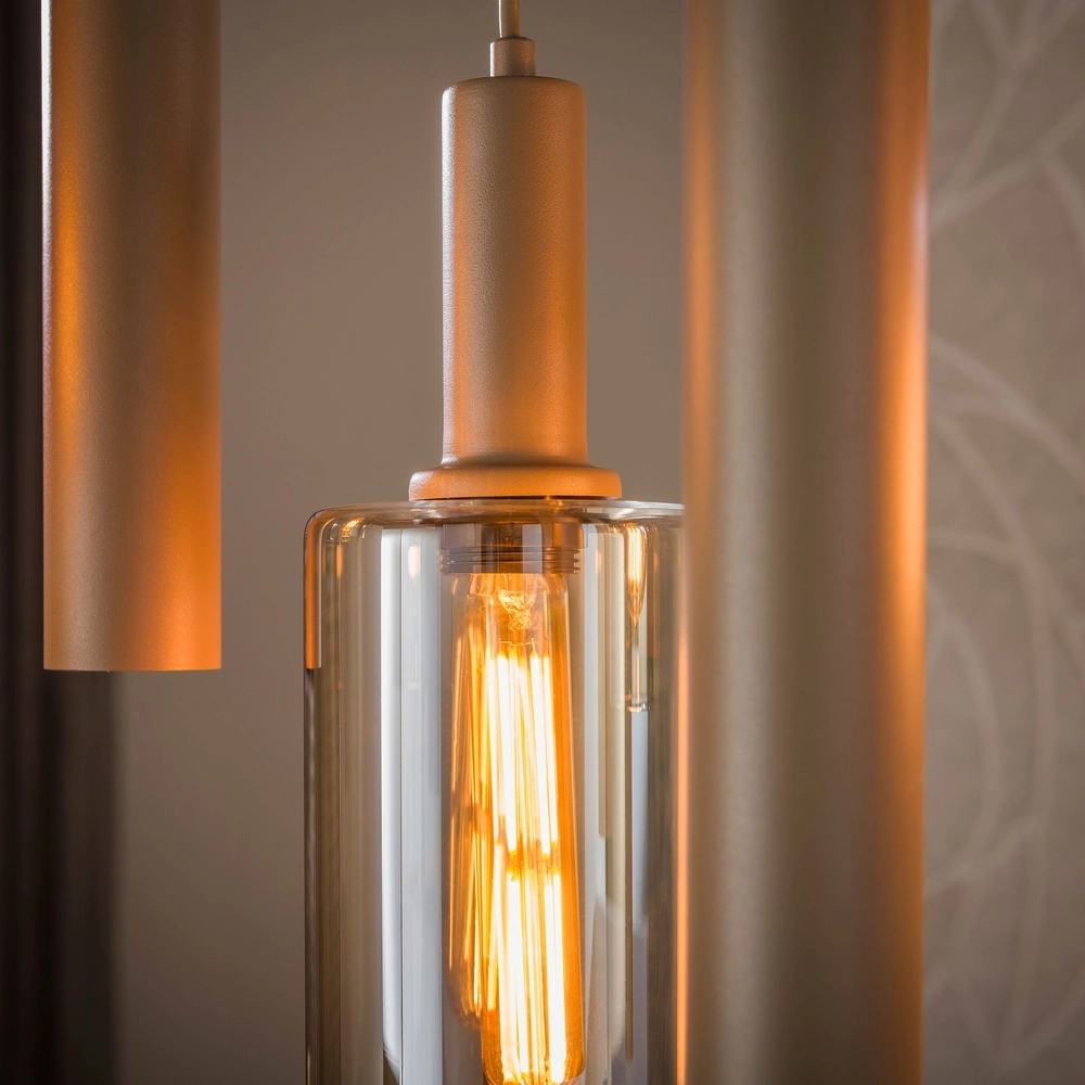 Design hanglamp Sepiora 9-lichts zand bruin Lyora 8716803515307