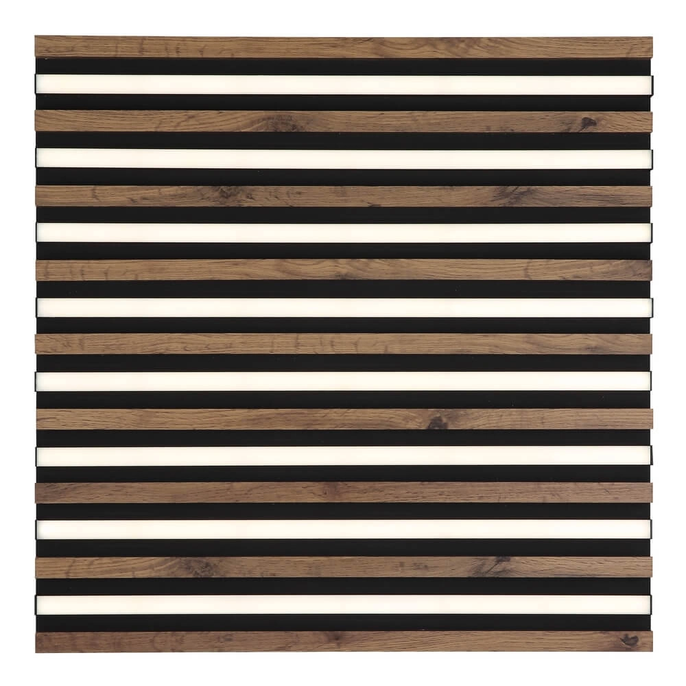 Ceiling lamp Hayden black with wood square 60cm Globo 9007371513642