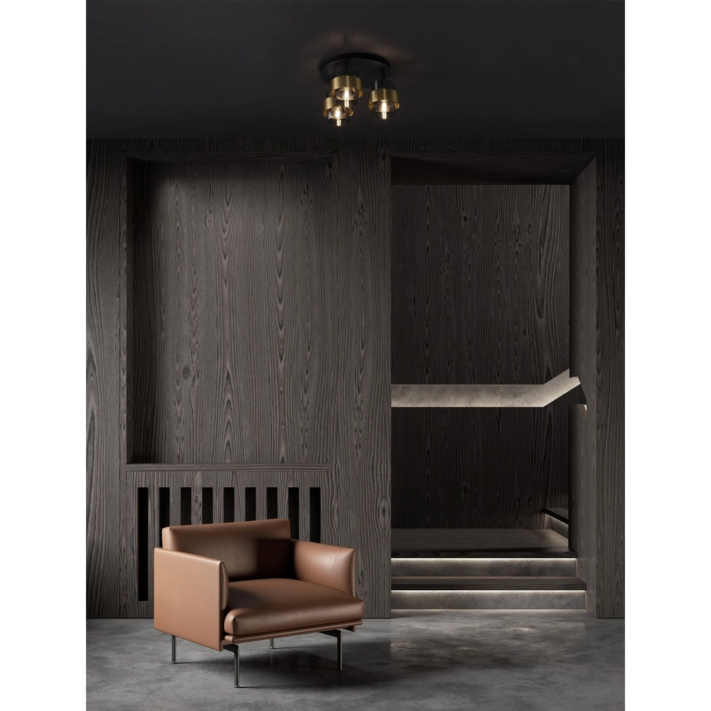 Ceiling lamp Sianna Ø 37cm black with gold Lyora 5212017445452