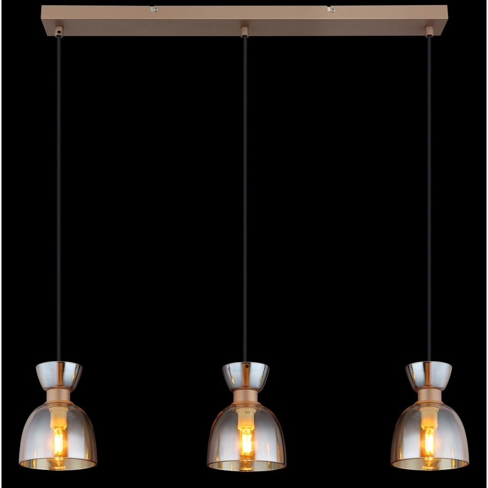 Design pendant lamp Massey coffee brown 3-light Globo 9007371533503