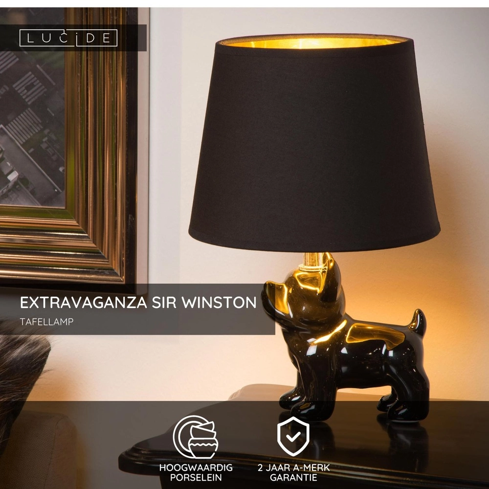 Table lamp Extravaganza Sir Winston dog black Lucide 5411212134103