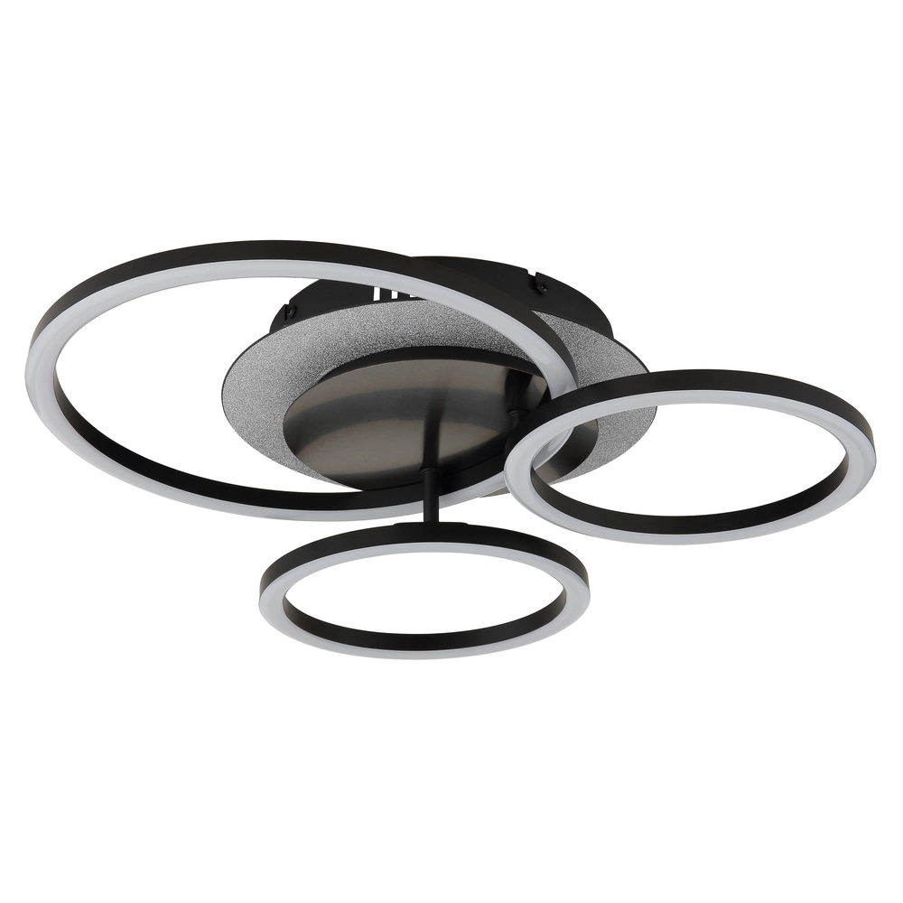 Black ceiling lamp Norberto 3 rings Globo 9007371572830