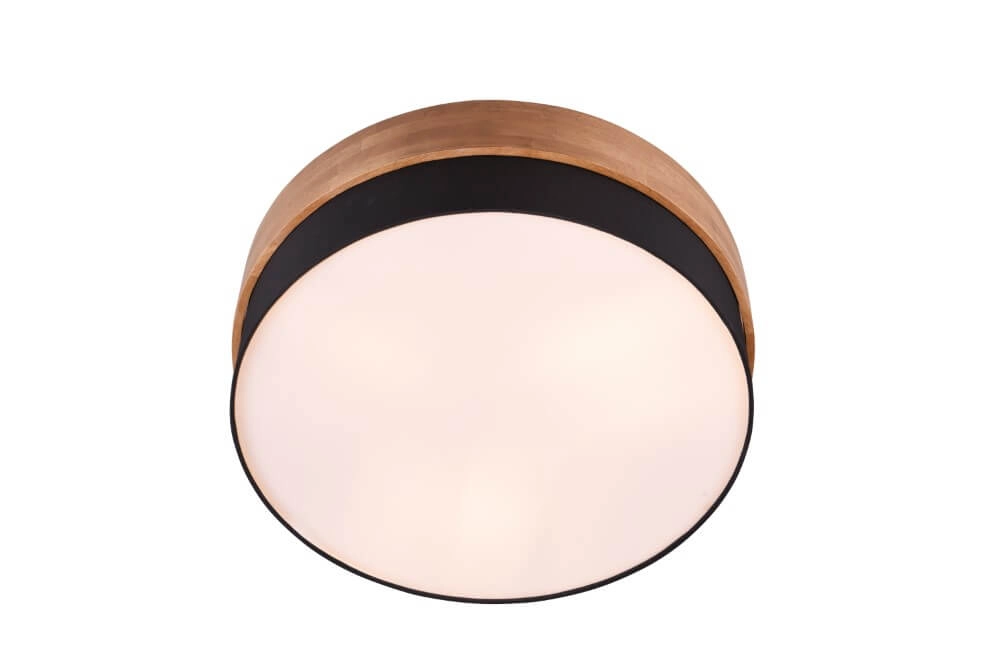 Ø 50cm ceiling lamp Seasons wood with black Trio 4017807526219