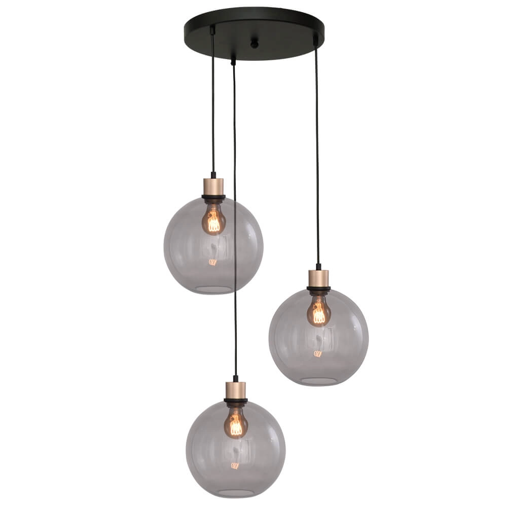 Vide hanging lamp Lazise 3x Ø 25cm gold
