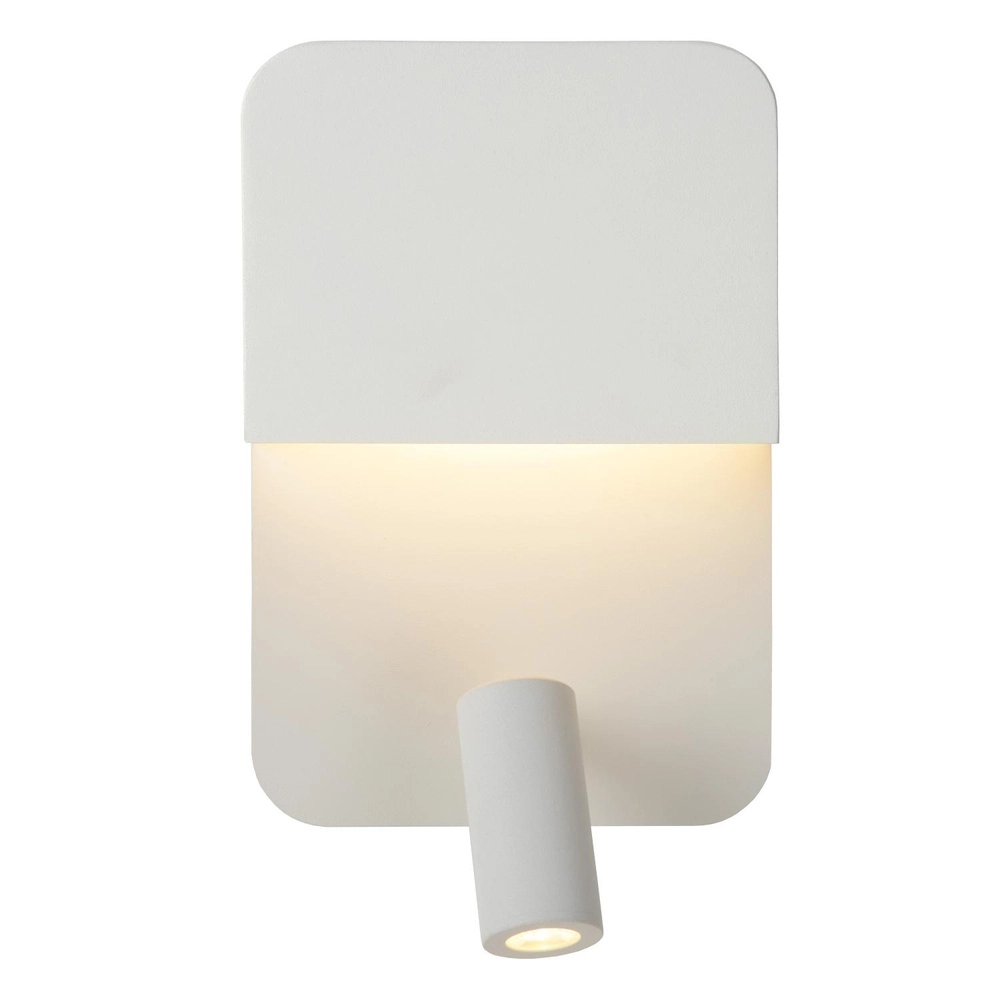 Bedside lamp Boxer white with USB charging point Lucide 5411212791542