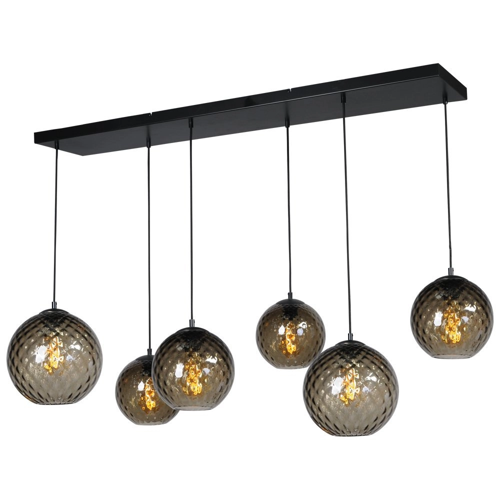 Black hanging lamp Baloton 6-light