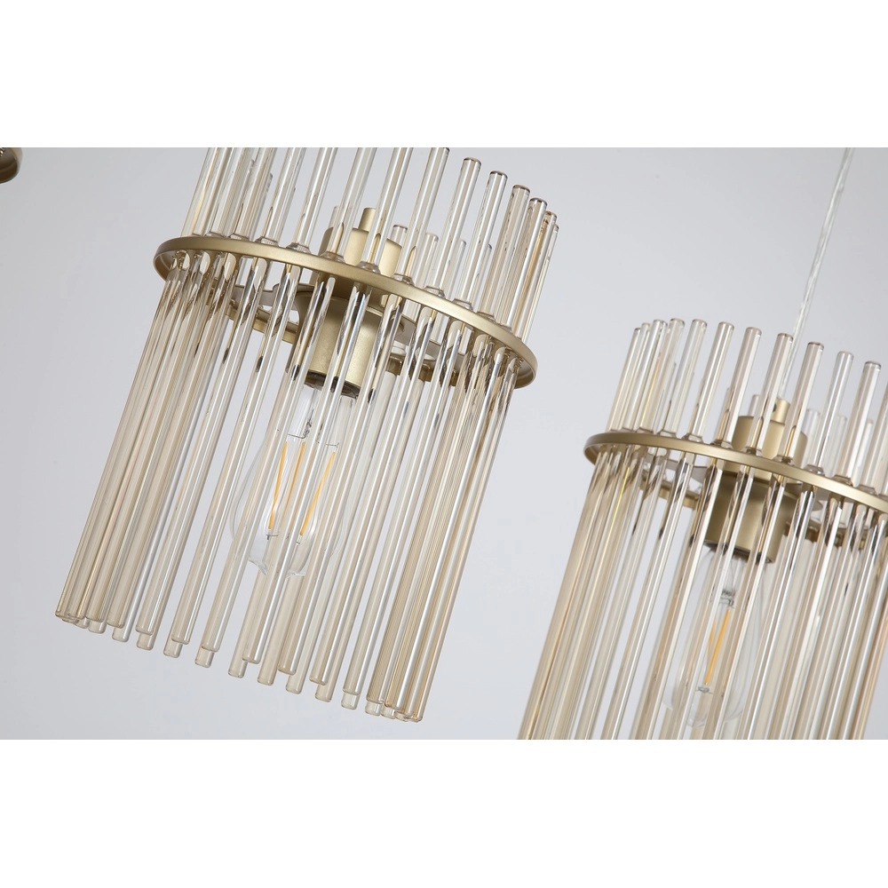 Pendant lamp Swizzle 4-light gold Searchlight 5053423308852