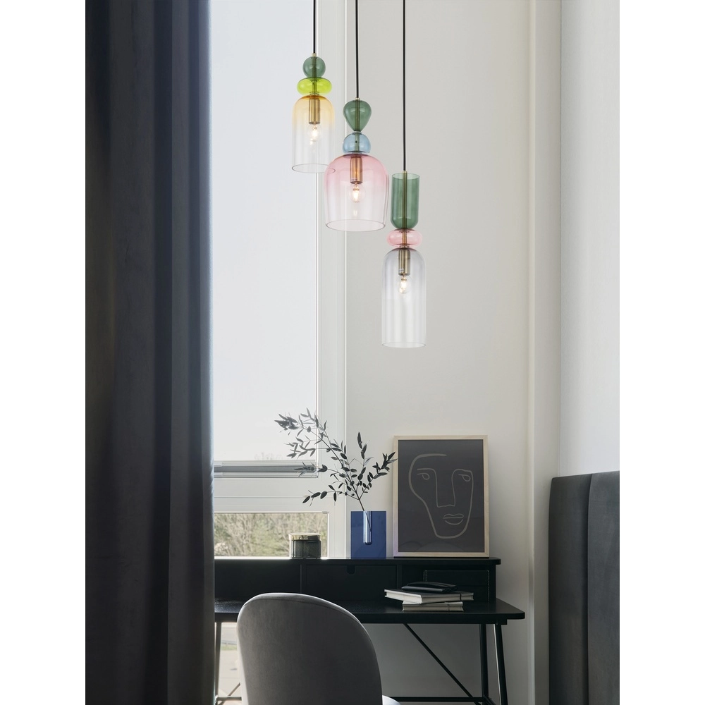 Colored pendant lamp Murano 3-light Lyora 5212017434227