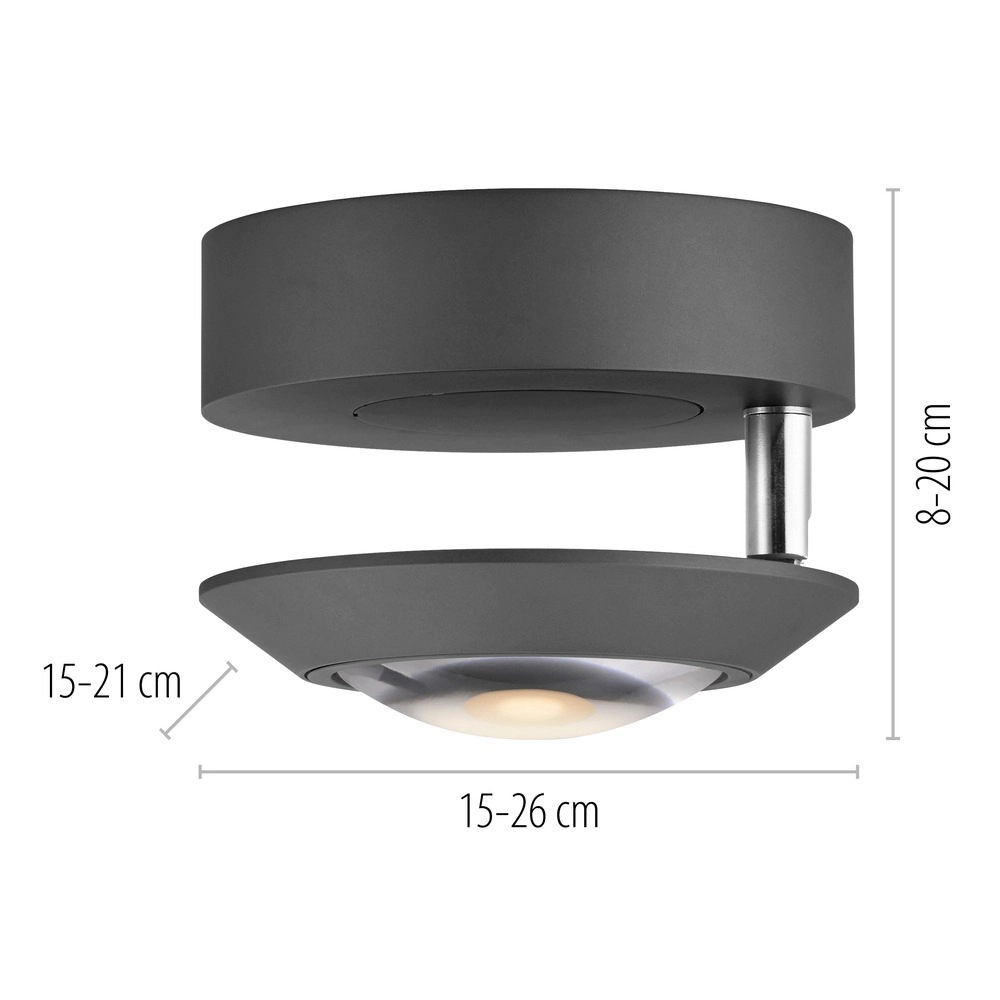 Led ceiling spot Pure Oculis black pearl Paul Neuhaus 4012248397053