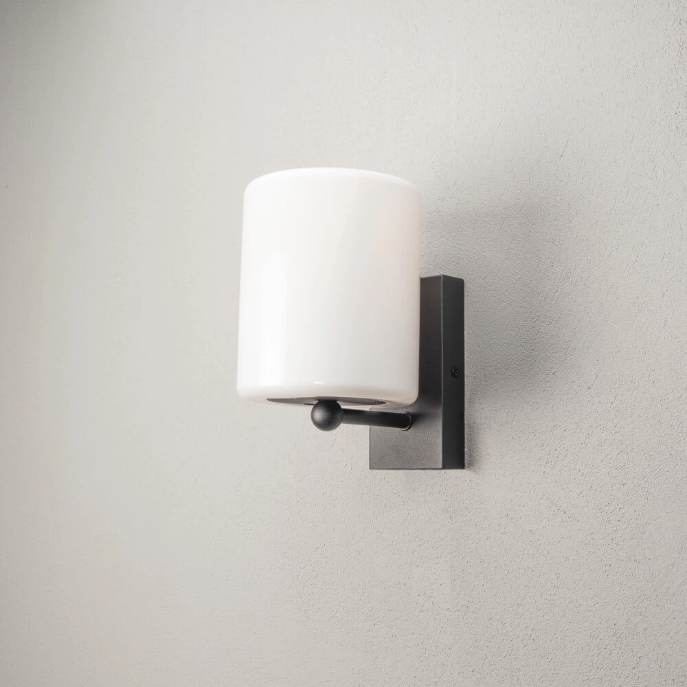 Wall lamp Portici Black with white window KonstSmide 7318303567520
