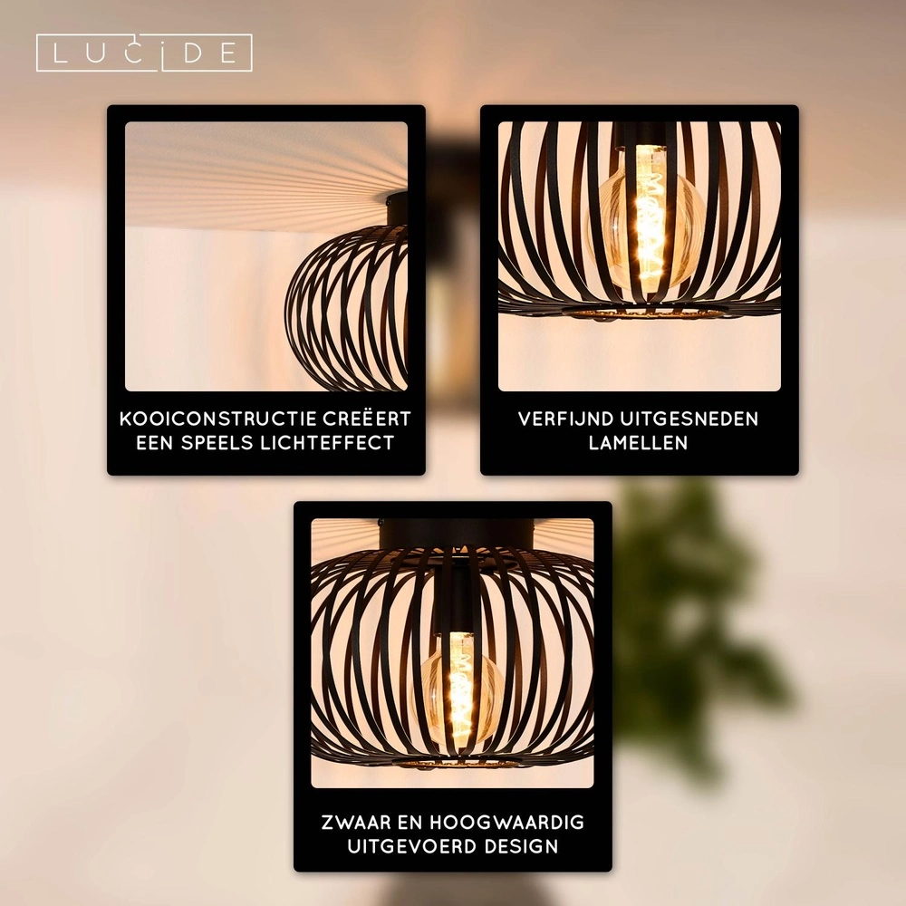 Ceiling lamp Manuela Ø 39.5cm black Lucide 5411212782342