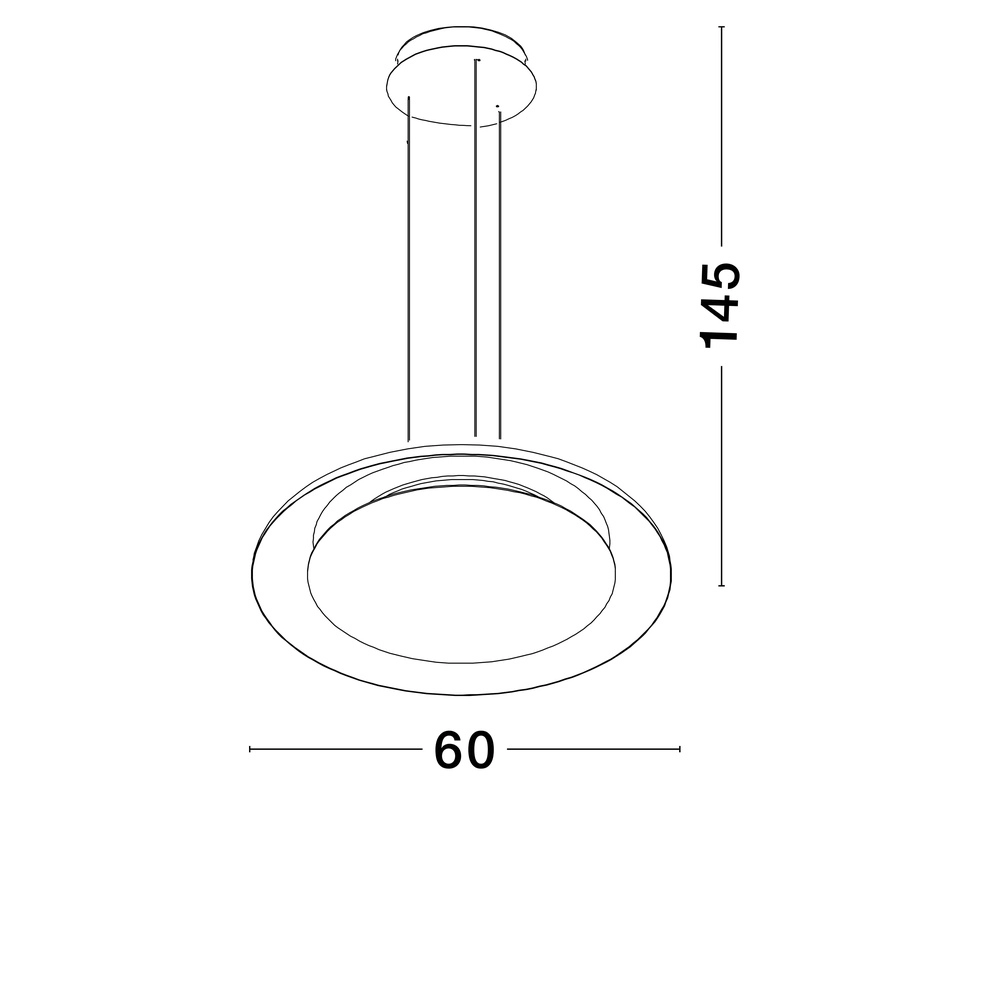 Modern pendant lamp Epos Ø 60cm black with gold Lyora 5212017463272