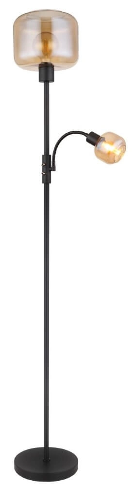 Black floor lamp Giuseppe Amber glass Globo 9007371441228