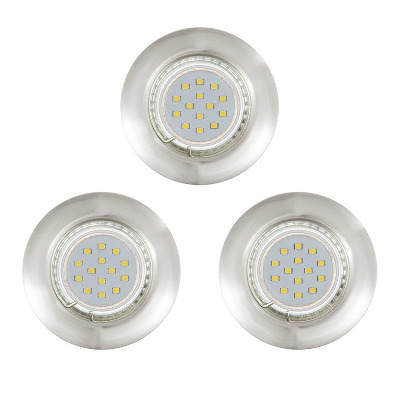 LED spot Peneto Round 7.8cm set of 3 nickel matt