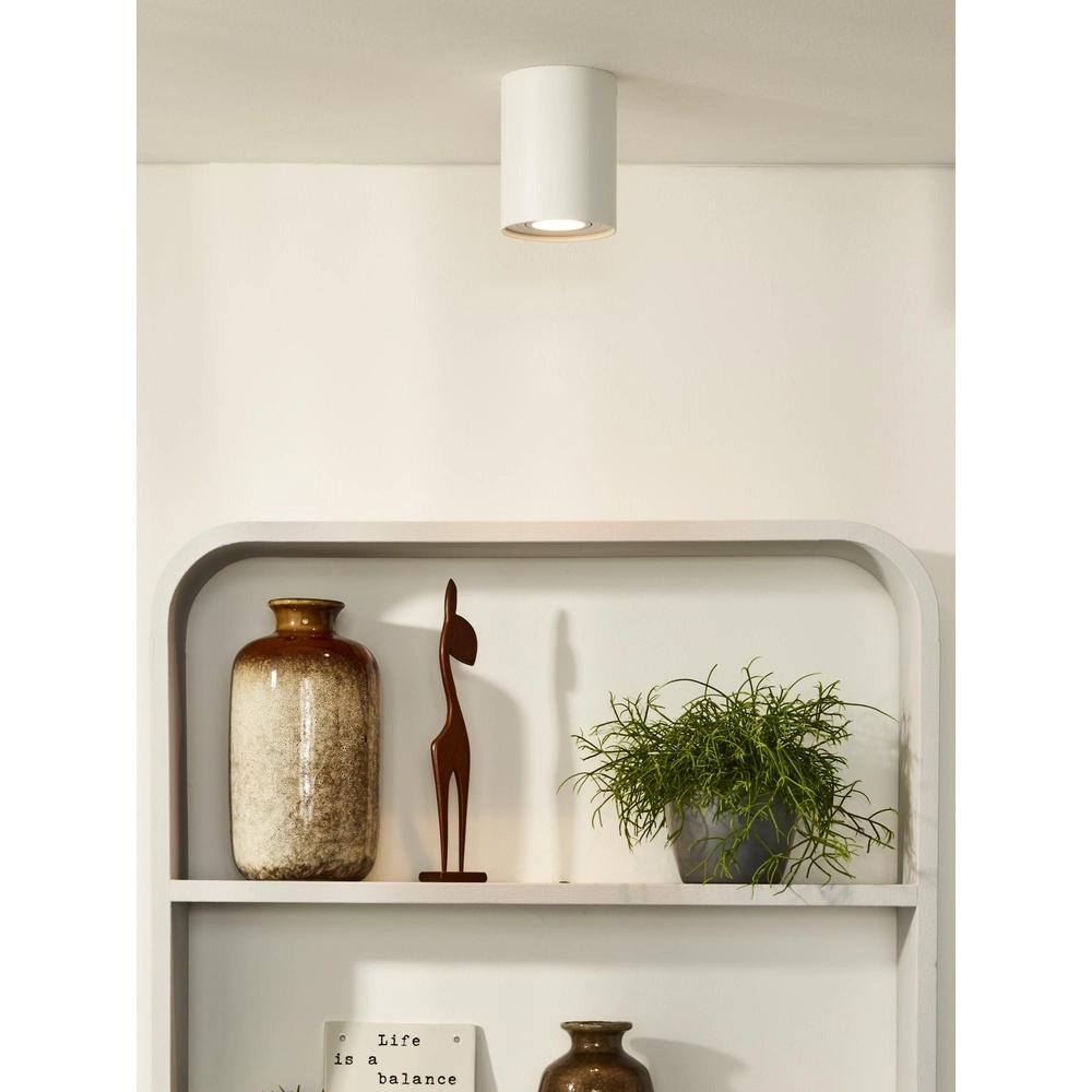 Surface-mounted ceiling spot Tube white Ø 9.6cm Lucide 5411212220790