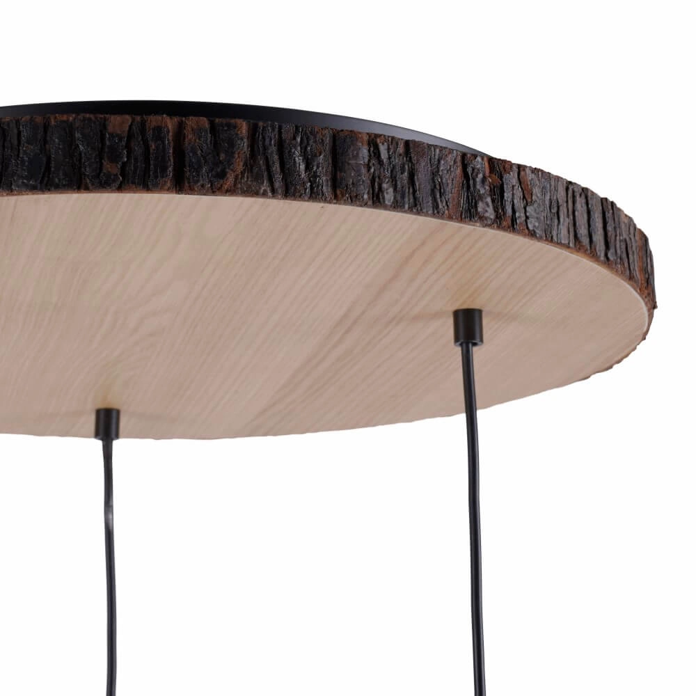 Country ceiling lamp Bark wood Just Light 4043689975937