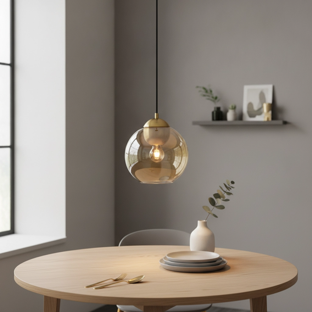 Design pendant lamp Midori Amber glass