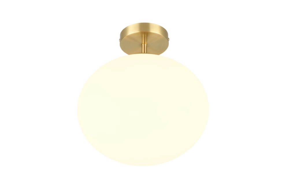 Ceiling lamp Fomento Ø 30cm - brass with white glass
