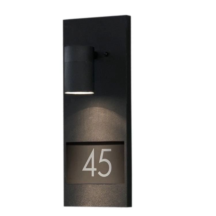 Wall spotlight Modena Adress black with house number
