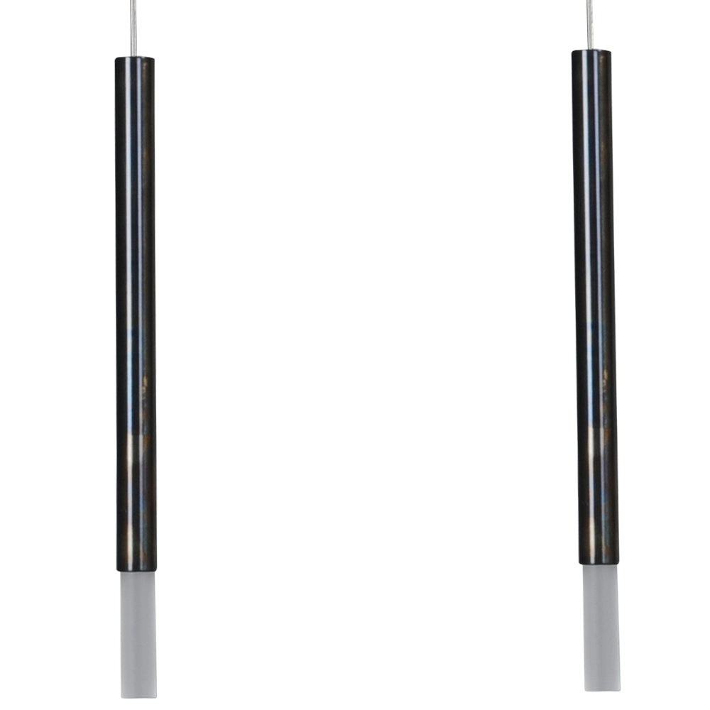 Black dining table hanging lamp Flute 4-light design cylinders Masterlight 8718121215396