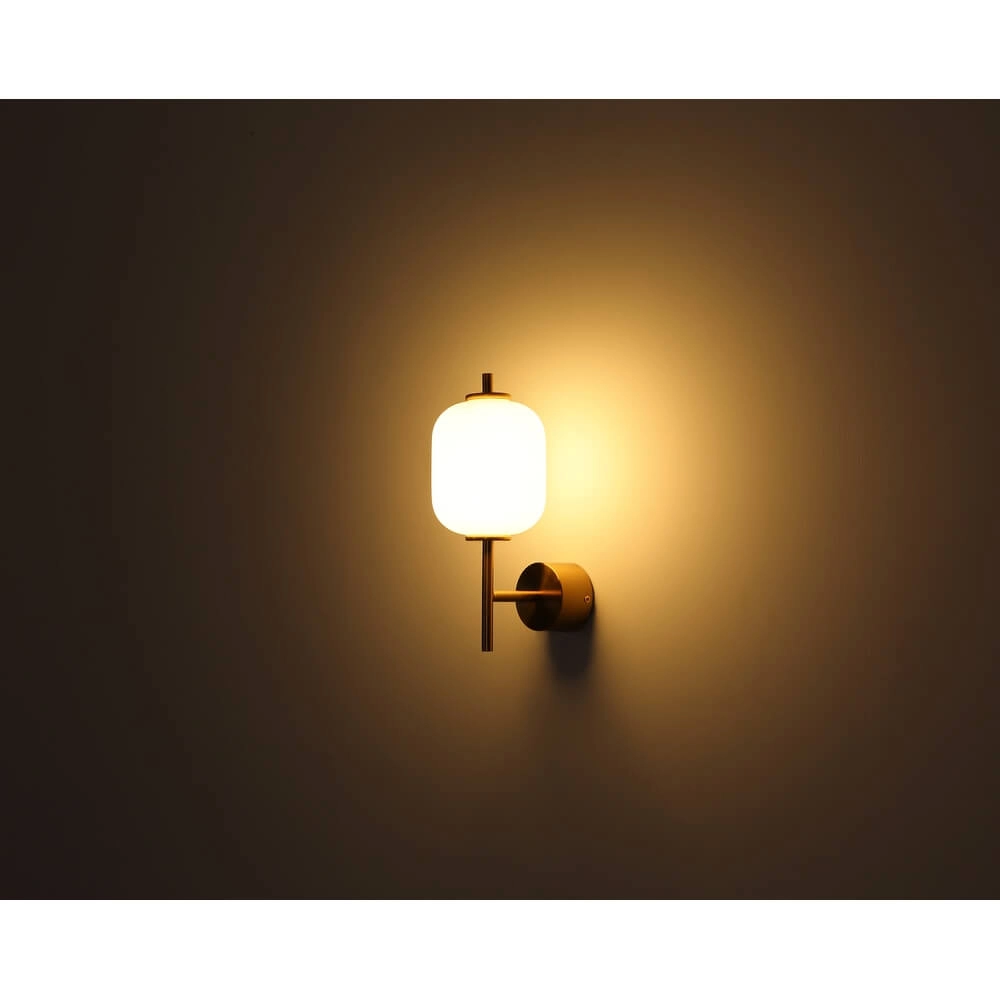 Gold wall lamp Ewald white glass Globo 9007371455584