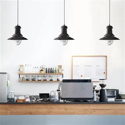 Black pendant lamp Fisherman Ø 32cm Searchlight 5013874201201