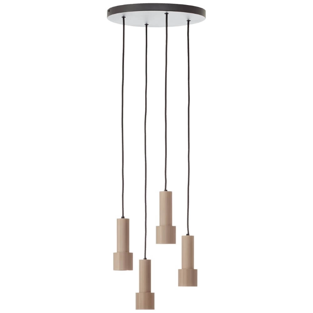 Round pendant lamp Cadiz 4-light black with bronze Brilliant 4004353446955