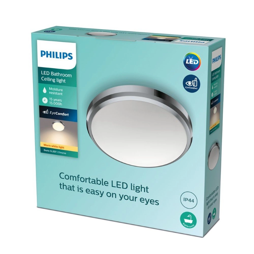 Chrome Ceiling Lamp Doris Ø 22.5 cm Philips 8718699777197