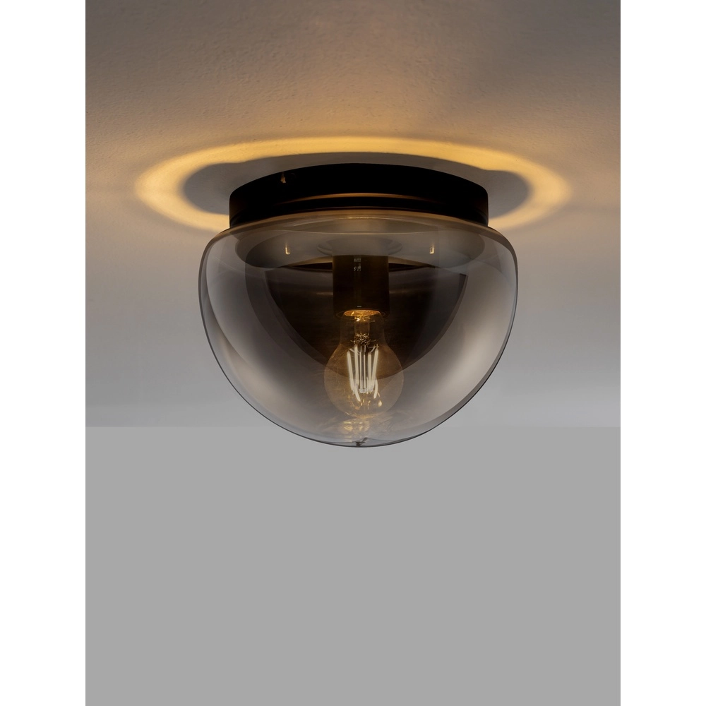 Ceiling lamp Ebony smoke glass Ø 24.5cm
