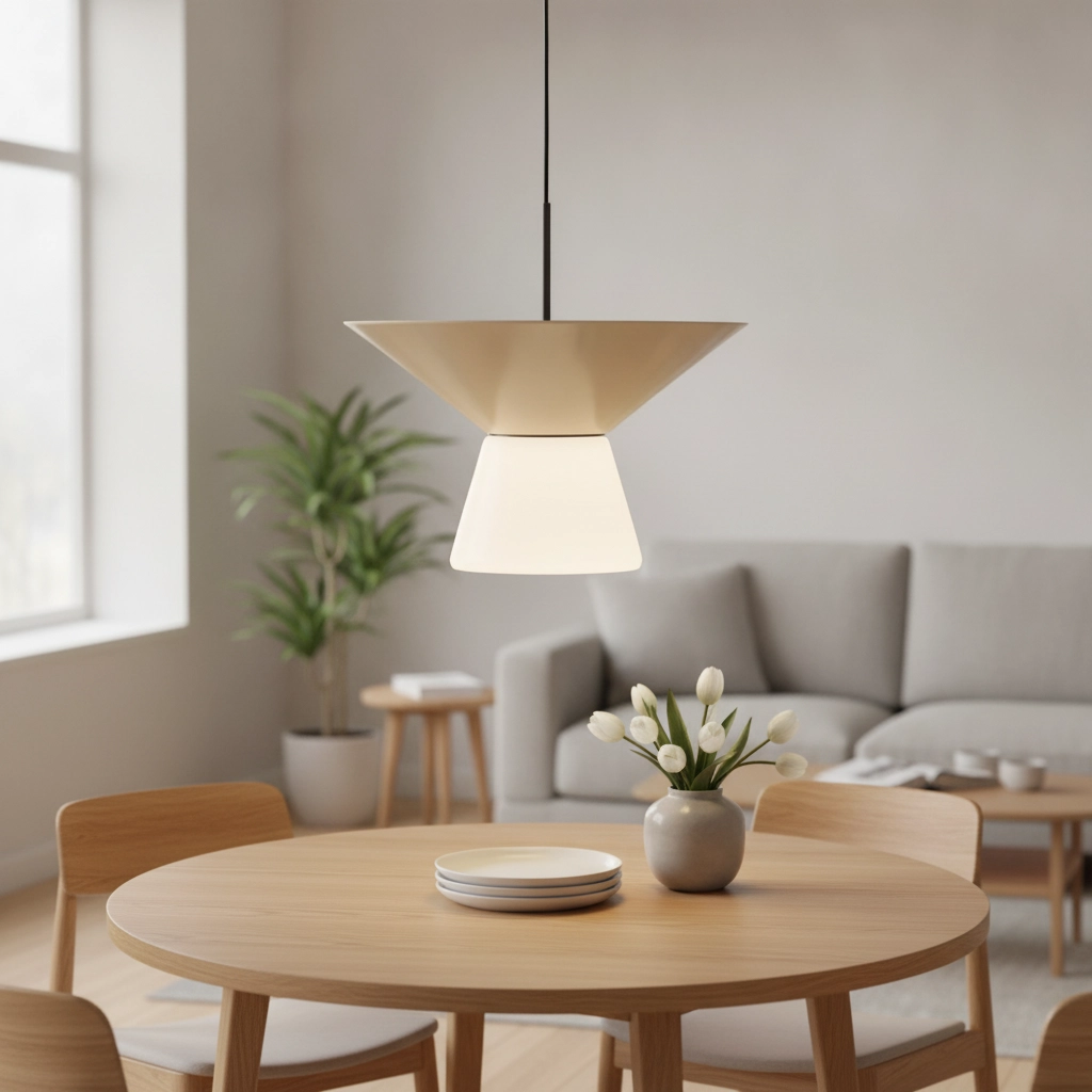 Design pendant lamp Baris white with grey Ø 22cm