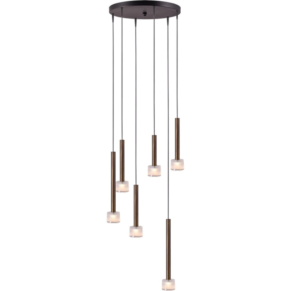 Led pendant light Fabro 6-light - antique copper