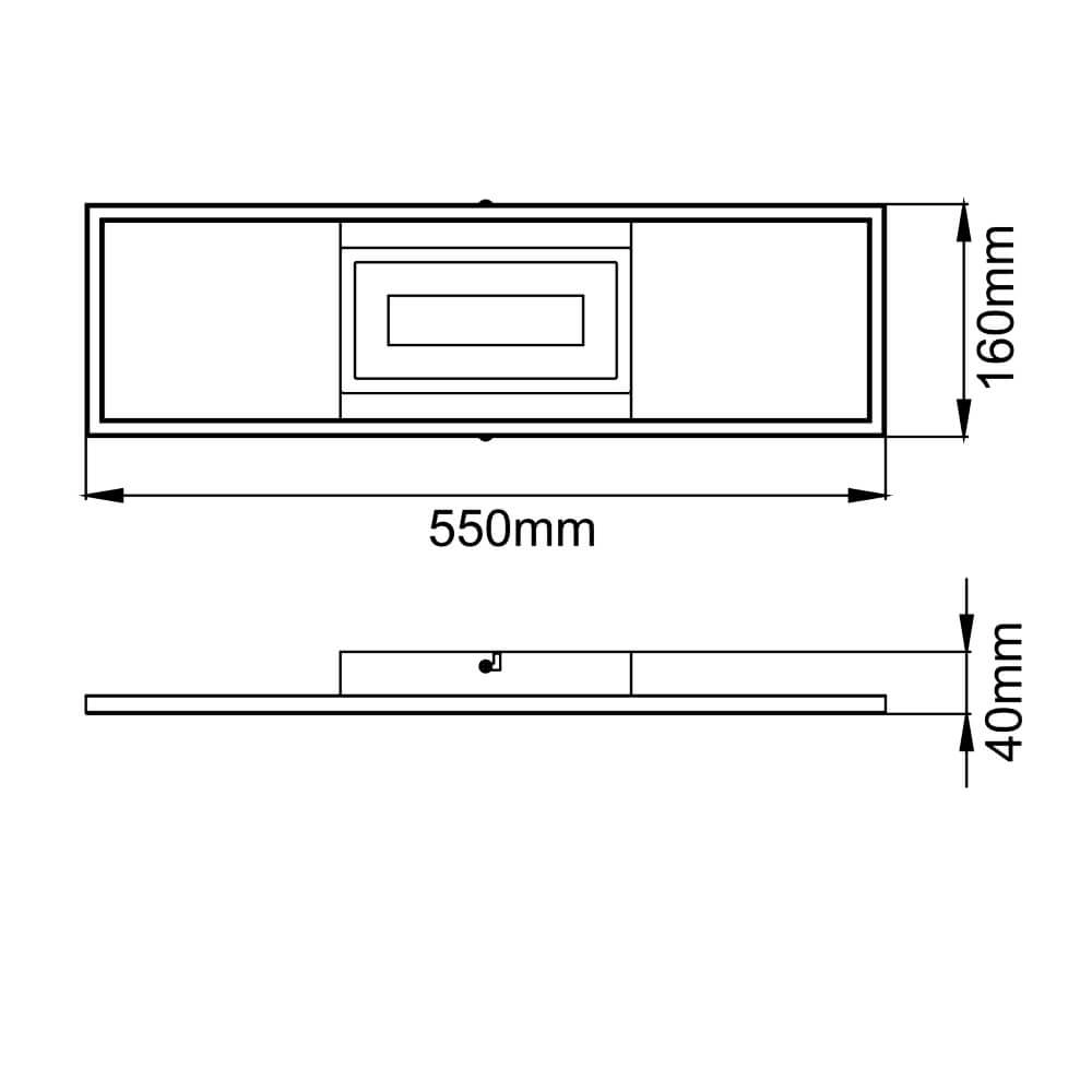 Ceiling lamp Besson Rectangular Black Brilliant 4004353420009