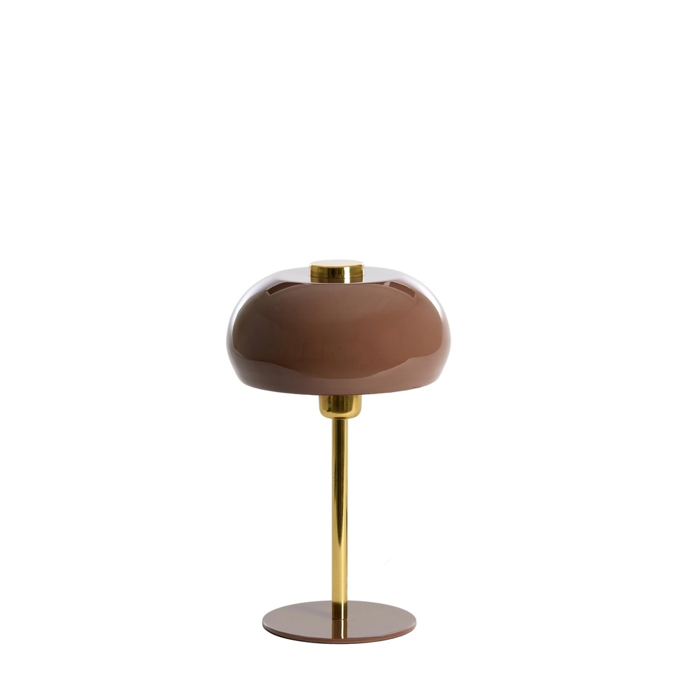 Table lamp Surin Ø 22cm - gloss dark brown with gold