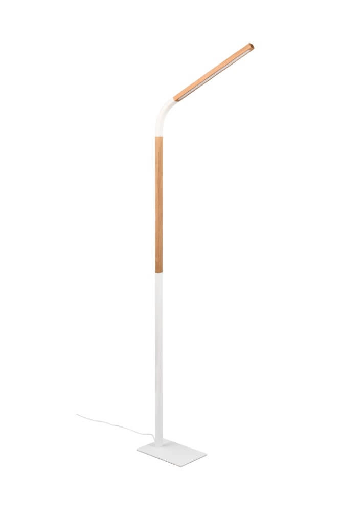 Flexible reading lamp Norris white with wood Trio 4017807600025