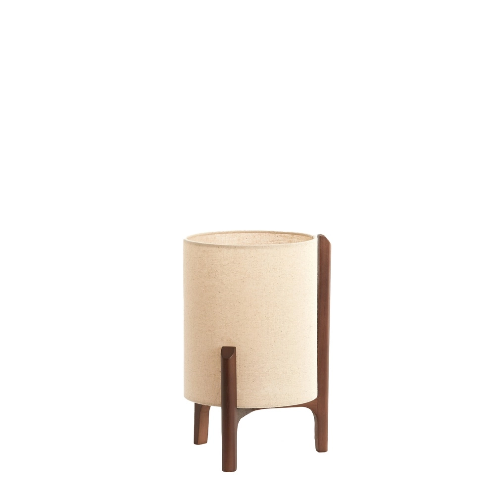 Table lamp Litto Ø 22cm - walnut with natural linen Light & Living 8717807792671