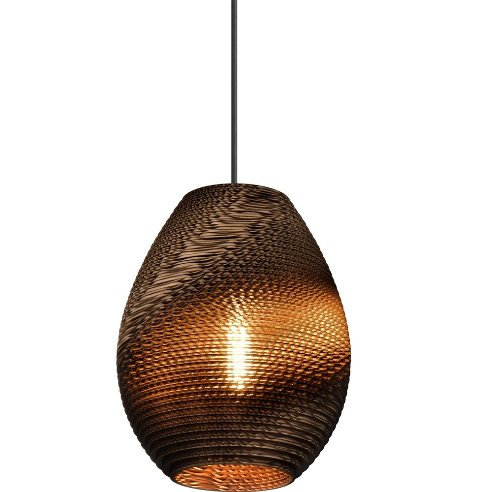 1-light pendant lamp Carta Pineapple Think-paper cocoa Ø 24cm Masterlight 8718121437545
