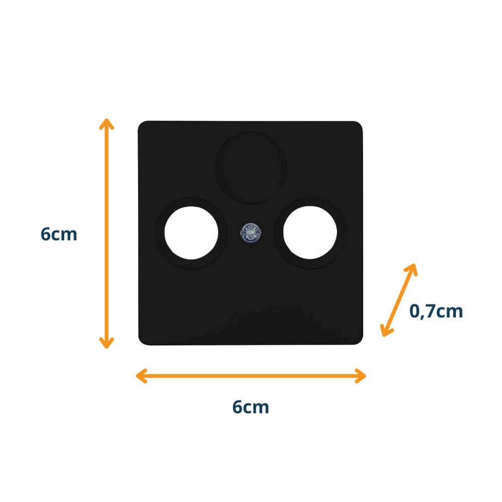 Coax and TV cover Paris black Lyora 4008224657075