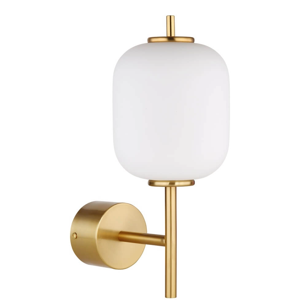 Gold wall lamp Ewald white glass Globo 9007371455584