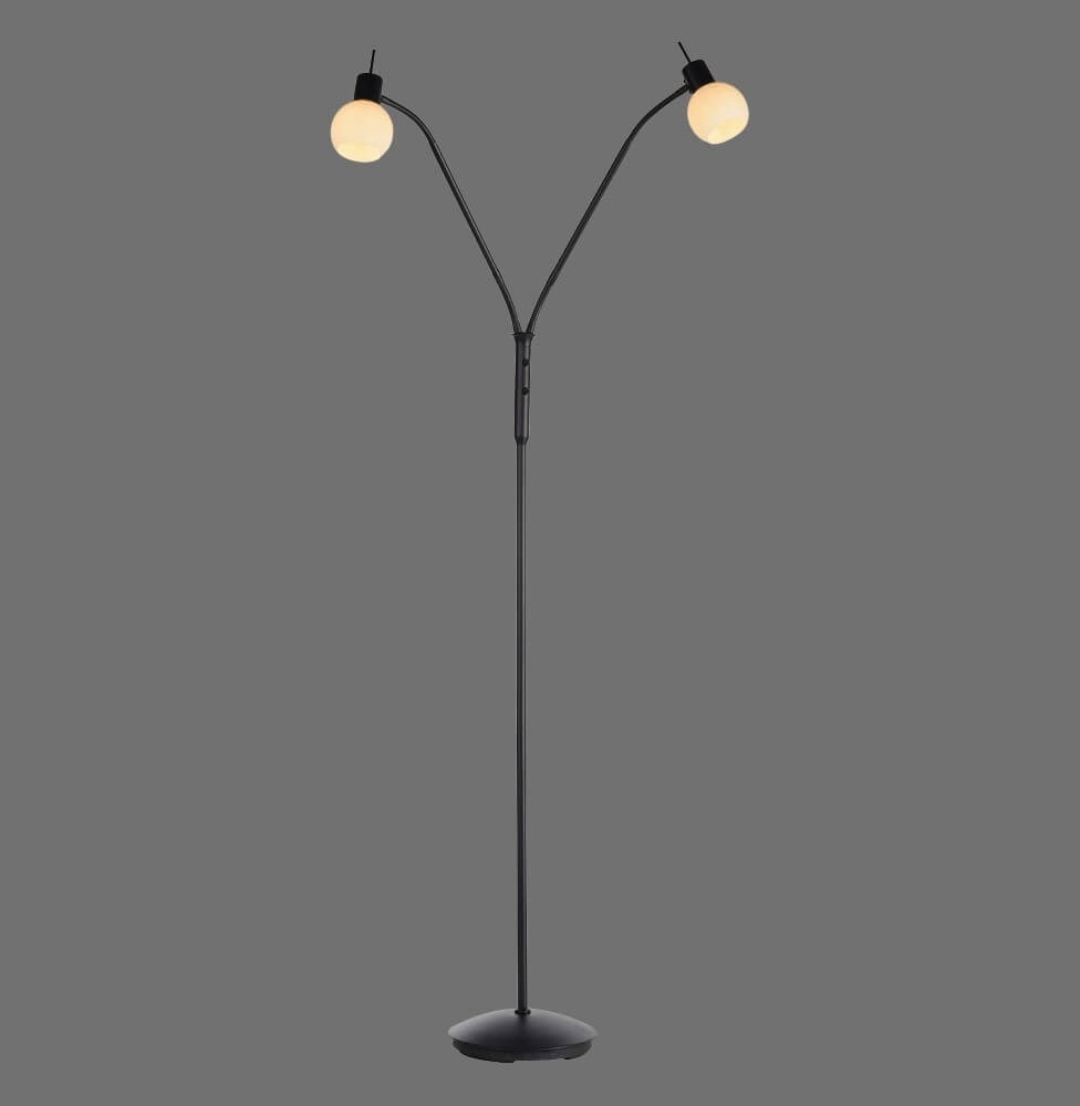 Black floor lamp Loki 2-light Just Light 4043689000837